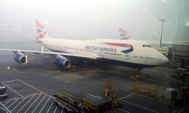 British Airways plane from London to new York