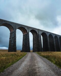 Yorkshire three peaks route towards Ribblehead Viaduct