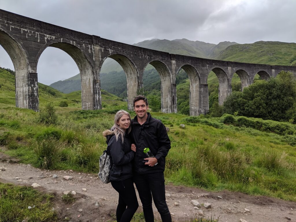 At Glenfinnan Viaduct during our Scottish Highlands Road Trip