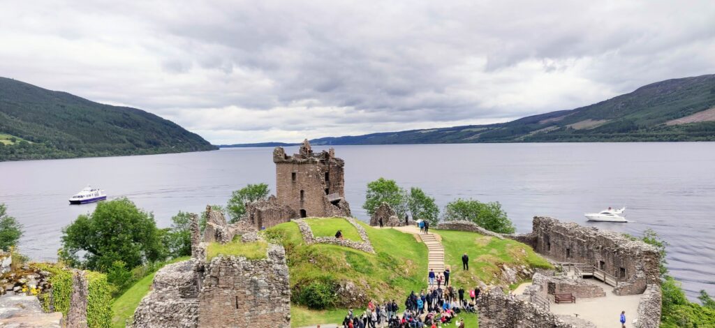 The Castle at Loch Ness during our Scottish Highlands Road Trip