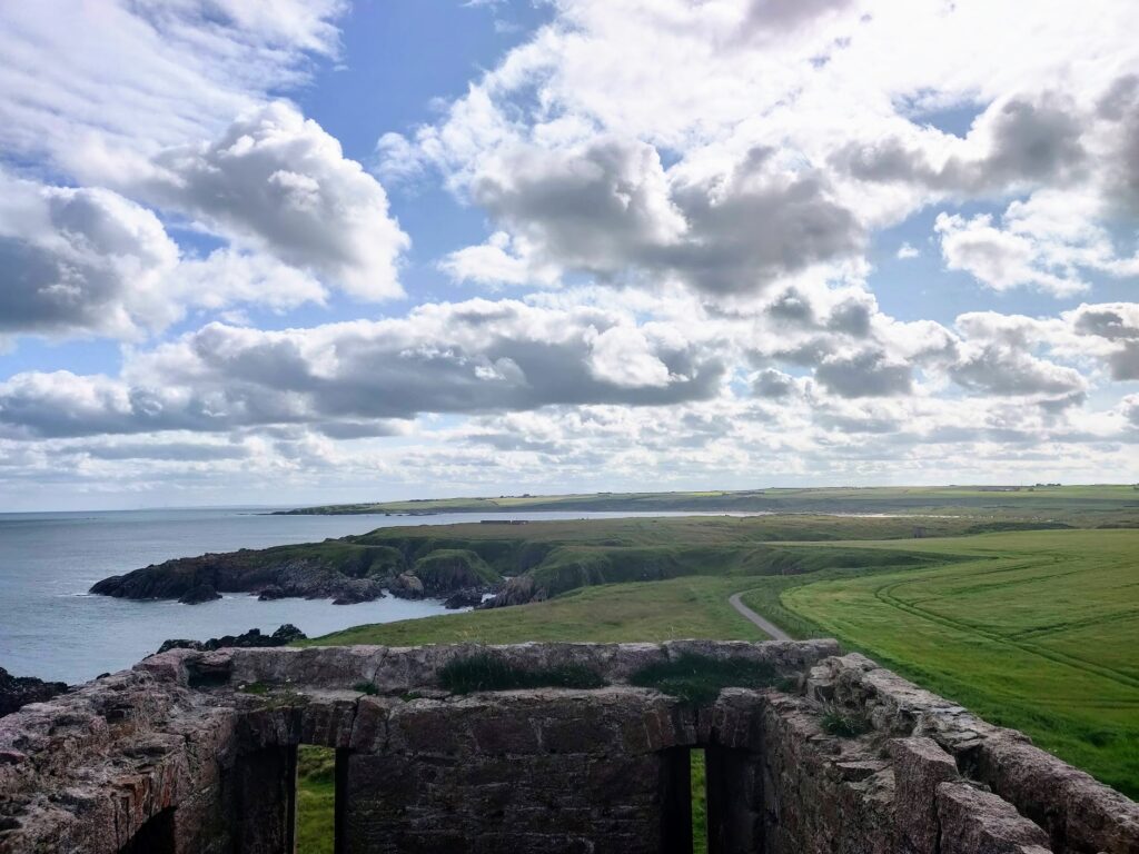 Views from the top of New Slains Castle during our Scottish Highlands road trip