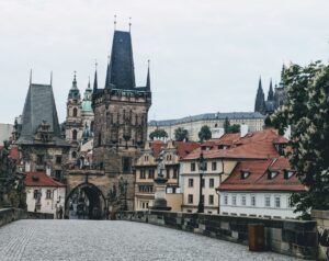 Best photo spots in Prague from lesser town bridge tower