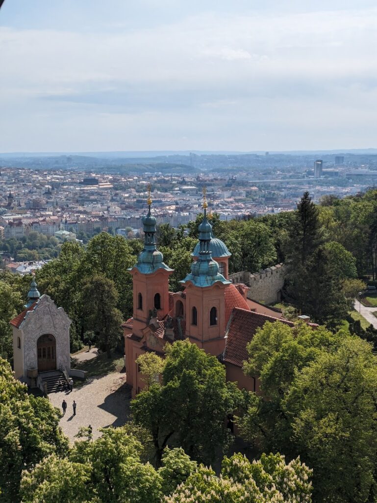 One of the best viewpoints in Prague looking out from Petrin Tower