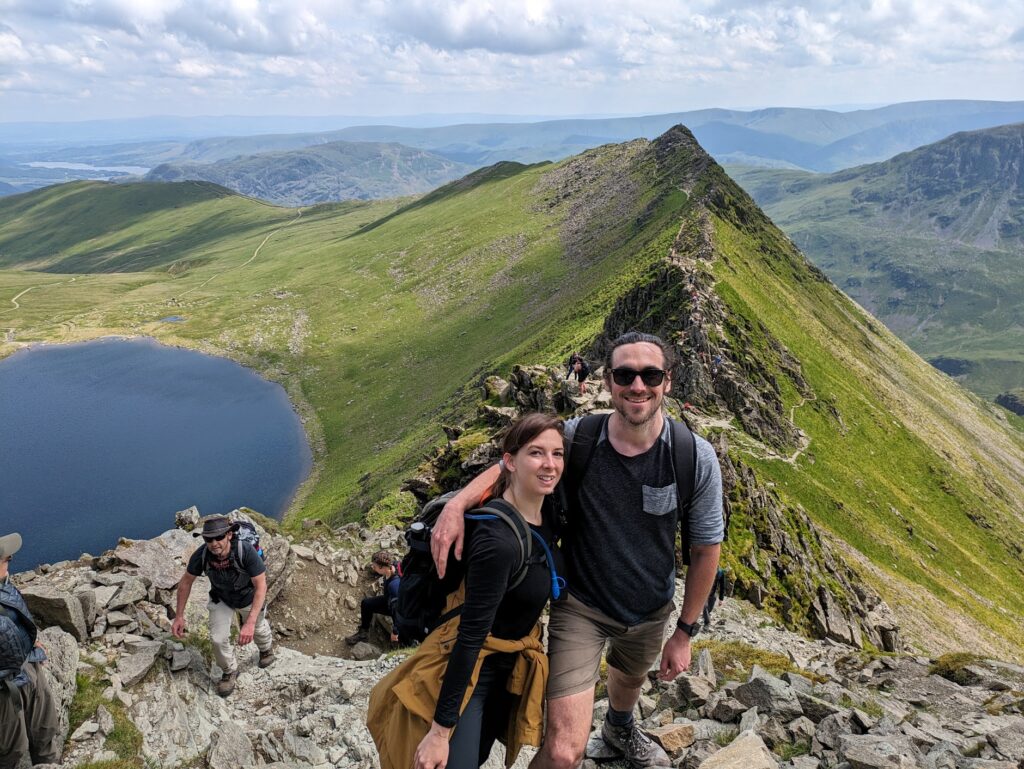 From here, the route just gets better and better and more exhilarating. We were absolutely buzzing by this point and loving our scramble along Striding Edge. The final stretch is nearly all hands and feet climbing towards the summit of Helvellyn.