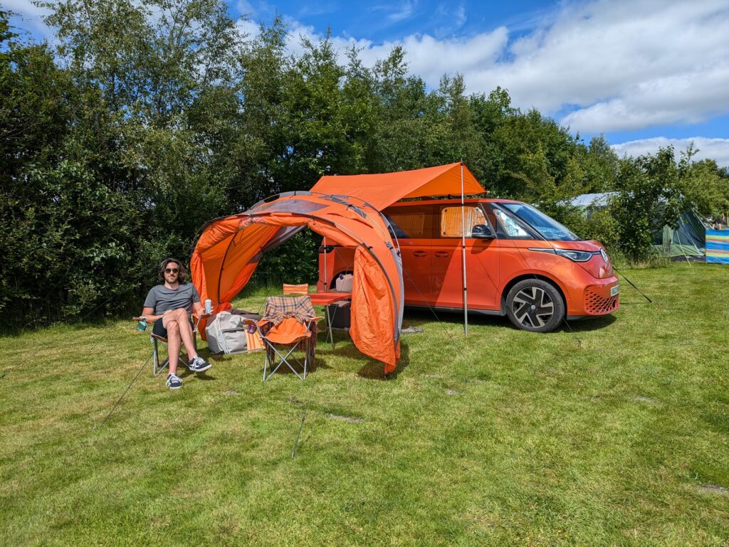 Camping at Ten Acres Vineyard, Devon