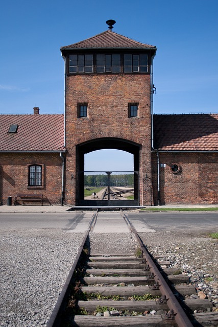 Auschwitz train entrance