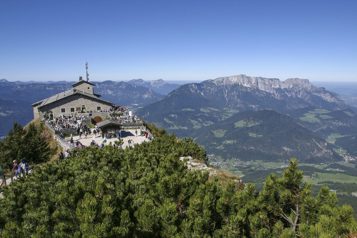 View looking straight at Kehlsteinhaus at the top of the mountain